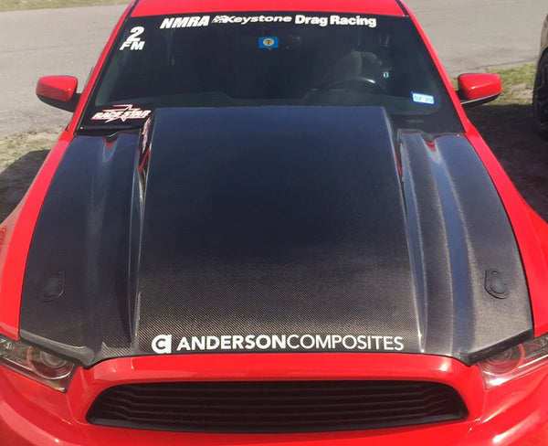 Anderson Composites 2013-2014 Ford Mustang Type-CJ Carbon Fiber Cowl Hood - GUMOTORSPORT