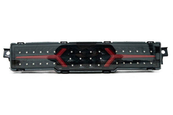 OLM V1 Rear Fog Light Smoke Lens / Black Base / Red Bar w/ OLM Plug and Play Harness - Subaru BRZ / Toyota GR86 2022+