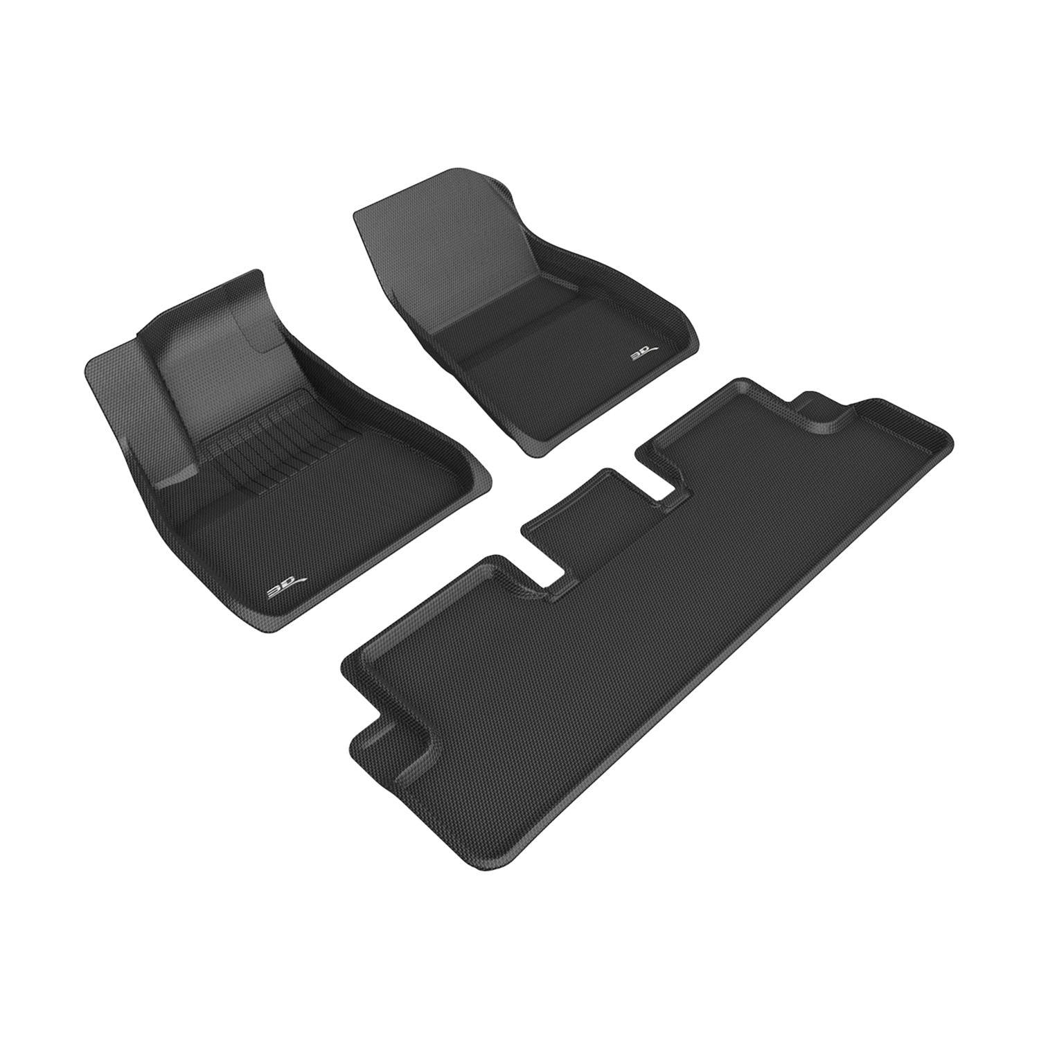 3D MAXpider 20-22 Tesla Model 3 Kagu 1st & 2nd Row Floormats - Black - GUMOTORSPORT