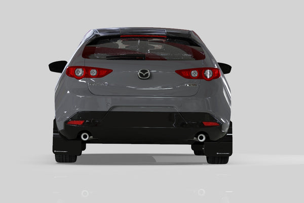 Rally Armor 2019 - 2022 Mazda3 GT Sport Hatch Black UR Mud Flap w/ White Logo