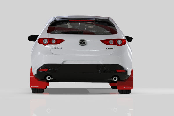 Rally Armor 2019 - 2022 Mazda3 GT Sport Hatch Red UR Mud Flap w/ White Logo