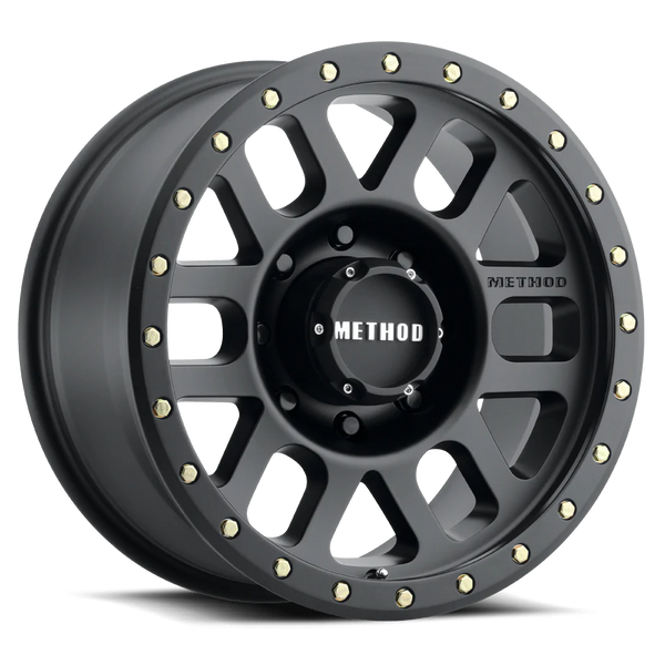 Method MR309 Grid 17x8.5 0mm Offset 8x180 130.81mm CB Matte Black Wheel