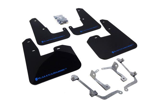 Rally Armor 2008 - 2014 Subaru STI (Hatch Only) / 2011 - 2014 WRX (Hatch Only) Black UR Mud Flap w/ Blue Logo - GUMOTORSPORT