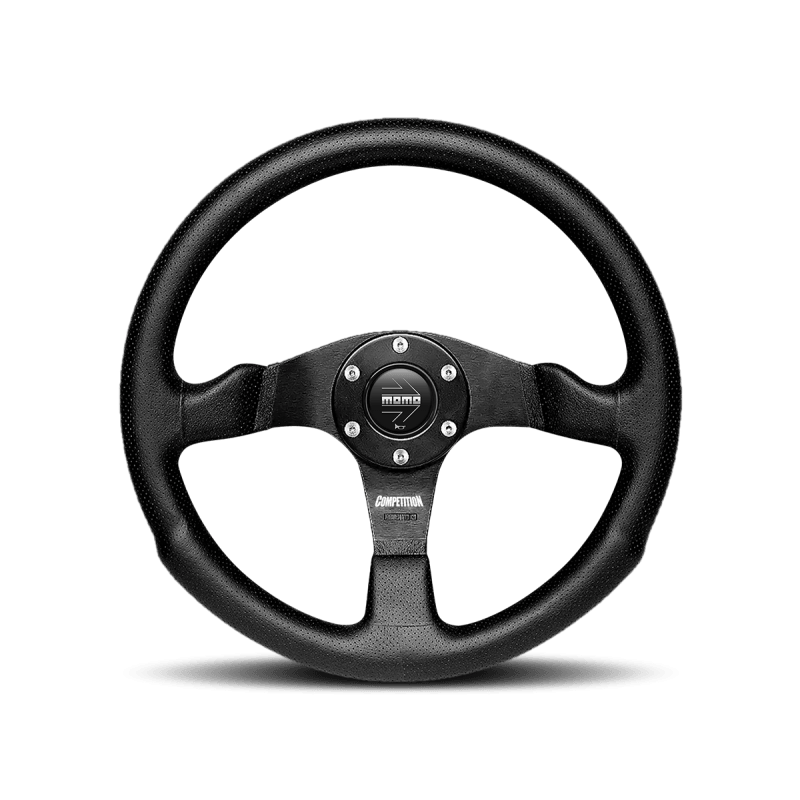 Momo Competition Steering Wheel 350 mm - Black AirLeather/Black Spokes - GUMOTORSPORT