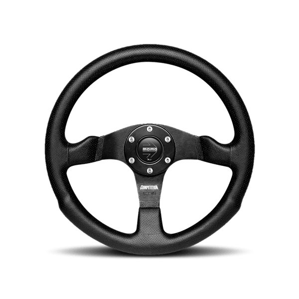 Momo Competition Steering Wheel 350 mm - Black AirLeather/Black Spokes - GUMOTORSPORT