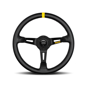 Momo MOD08 Steering Wheel 350 mm - Black Leather/Black Spokes/1 Stripe
