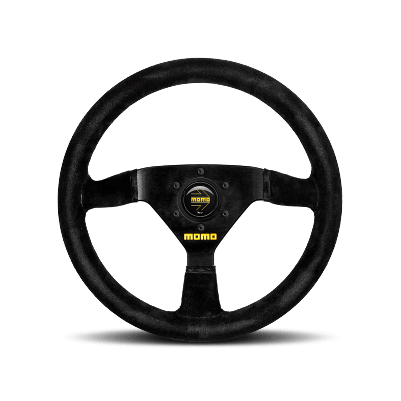 Momo MOD69 Steering Wheel 350 mm - Black Suede/Black Spokes - GUMOTORSPORT