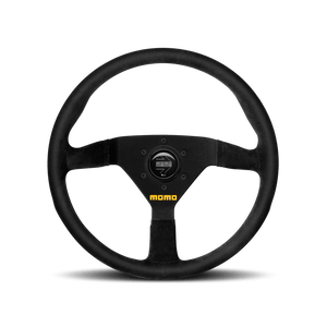 Momo MOD78 Steering Wheel 350 mm - Black Suede/Black Spokes - GUMOTORSPORT