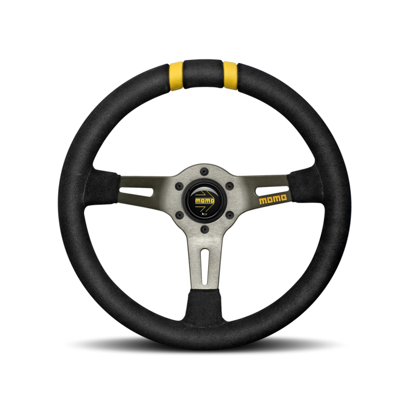 Momo MODDRIFT Steering Wheel 330 mm - Black Suede/Anth Spokes/2 Stripes
