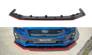 Maxton Design V2 Redline Gloss Black Front Lip - 2015+ WRX / STI - GUMOTORSPORT