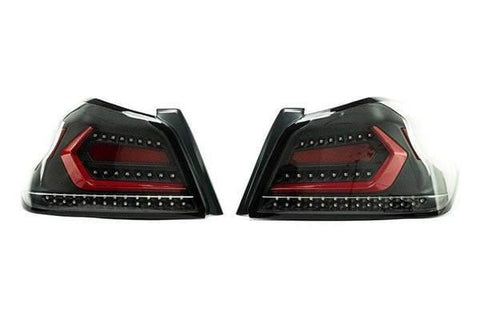 OLM Evolution Tail Lights (Clear Lens, Black Base, Red Bar)  CBR - 15+ WRX / STI - GUMOTORSPORT