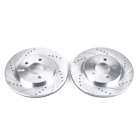 Power Stop 2005 - 2014 Ford Mustang Rear Evolution Drilled & Slotted Rotors - Pair - GUMOTORSPORT