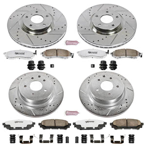 Power Stop Nissan 2006 - 2017 350Z / 370Z + Infiniti G37/G35/G25 Fitments Front & Rear Z26 Street Warrior Brake Kit