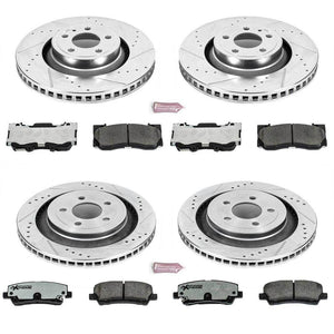 Power Stop 2015 - 2021 Ford Mustang Front & Rear Z26 Street Warrior Brake Rotor + Pad Kit - GUMOTORSPORT