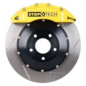 StopTech 2015 - 2020 Audi S3 / 2015 - 2019 Volkswagen Golf R Front BBK ( Big Brake Kit ) w/ Yellow ST-60 Caliper Slotted 355X32 2pc Rotor