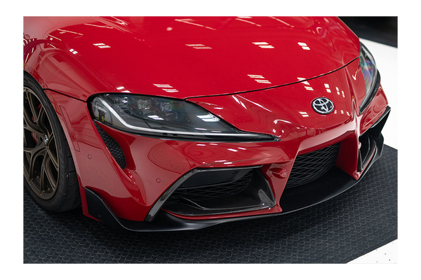 OLM LE Dry Carbon Fiber Lower Front Bumper Covers - Toyota Supra 2020+ - GUMOTORSPORT