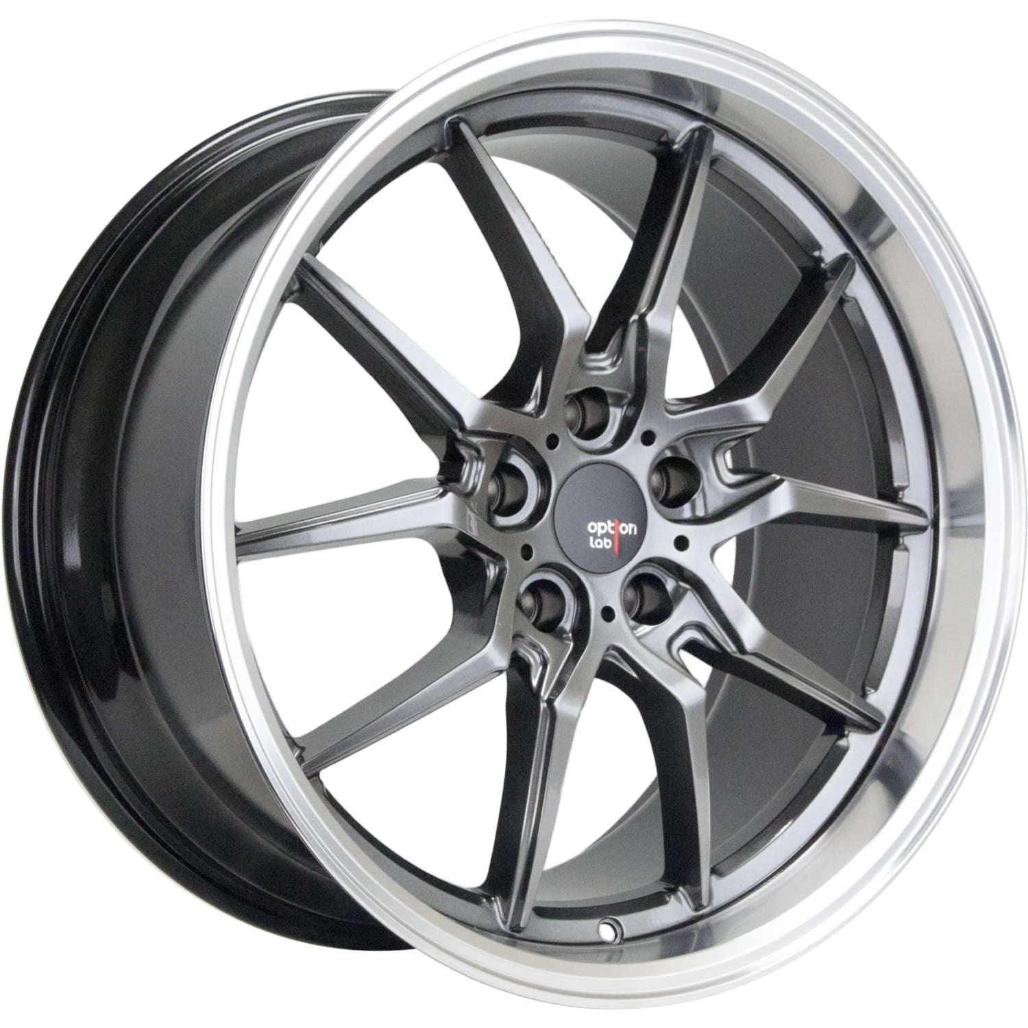 Option Lab Wheels S718 19x9.5 +35 5x114.3 Nightfall Grey w/ Machined Lip - GUMOTORSPORT