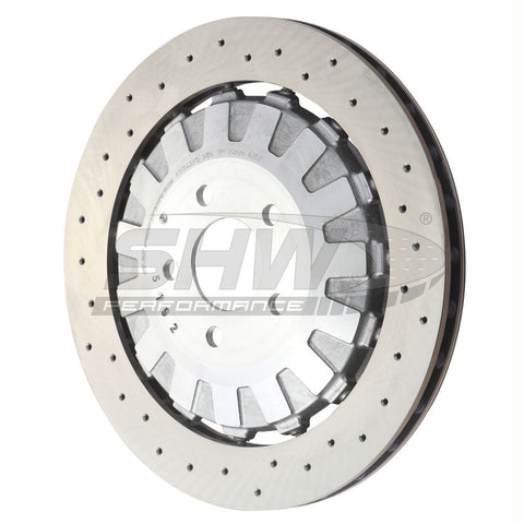SHW 15-19 Ford Mustang Shelby GT350 5.2L (Up to 2/4/2019) Rear Cross-Drilled Lightweight Brake Rotor