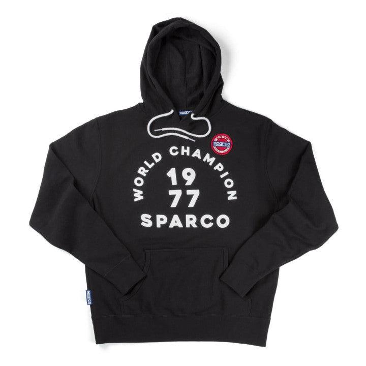 Sparco Hoodie 77 XXLR Black - GUMOTORSPORT