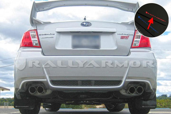 Rally Armor 2011 - 2014 Subaru WRX/STI (Sedan Only) Black UR Mud Flap w/ Red Logo - GUMOTORSPORT