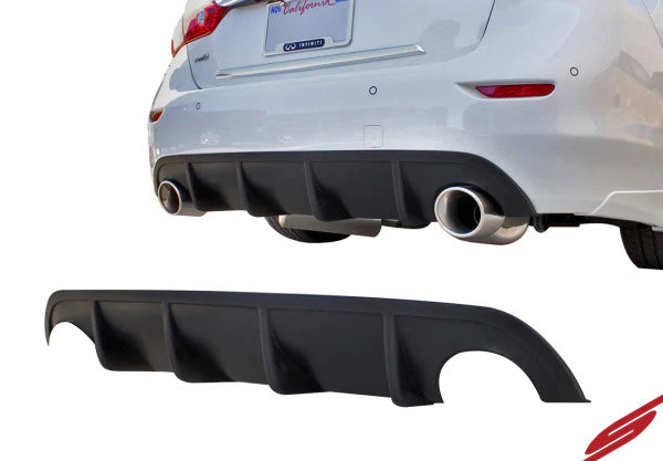 Stillen 2014 - 2017 Infiniti Q50 Rear Diffuser [Matte Black] - KB11222MB