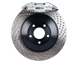 StopTech 95-02 Nissan Skyline Rear BBK w/ Silver ST-22 Calipers Drilled 355X32mm Rotors/Pads/SS Line