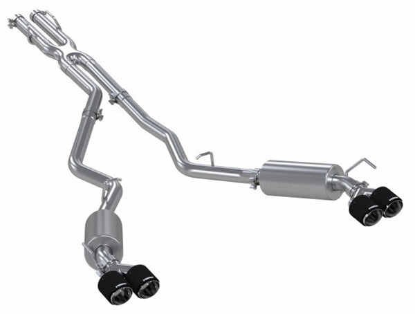 MBRP 2.5" Cat Back, Dual Rear, T304 Stainless Steel, 2020-2024 Ford Explorer ST/ Platinum, Lincoln Aviator, 3.0L Ecoboost, Quad Carbon Fiber Tips