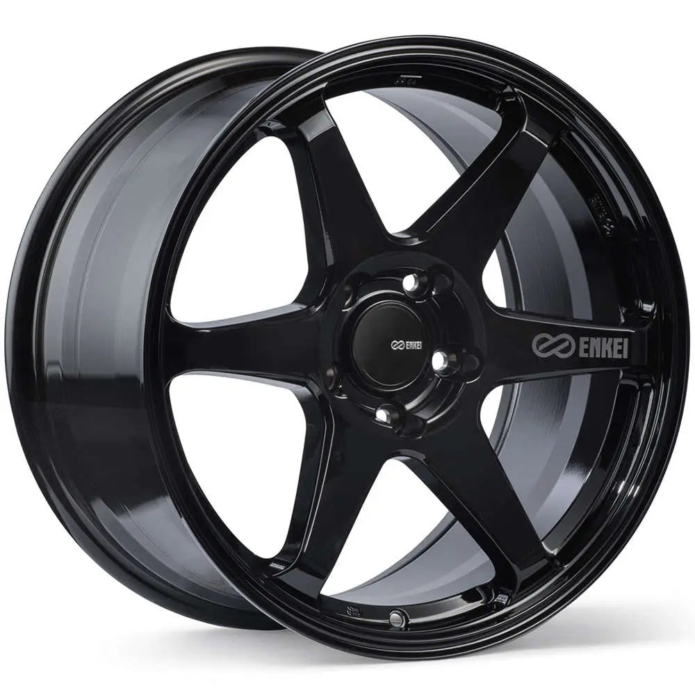 Enkei T6R 18x9.5 38mm Offset 5x114.3 Bolt Pattern 72.6 Bore Gloss Black Wheel