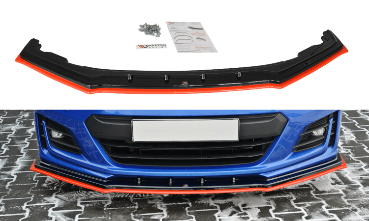 Maxton Design V4 Redline Gloss Black Front Lip  - Subaru BRZ 2017+ - GUMOTORSPORT