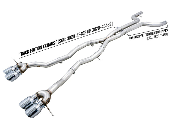 AWE Tuning Track Edition Catback Exhaust for BMW G8X M3/M4 - Chrome Silver Tips