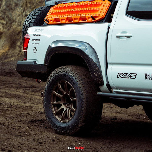 Seibon 2016 - 2021 Toyota Tacoma Carbon Fiber Rear Fender Flares (Pair) - GUMOTORSPORT