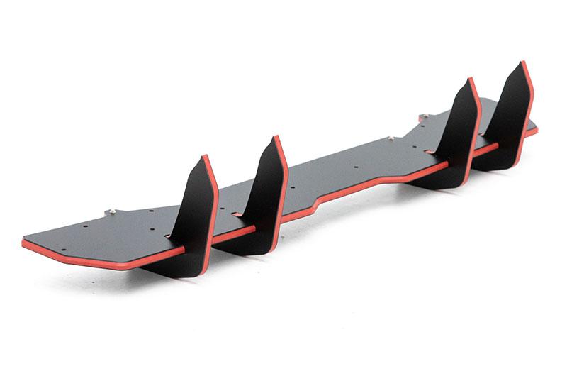 Maxton Design Racing Rear Diffuser Black & Red w/ Red Vertical Bars ...