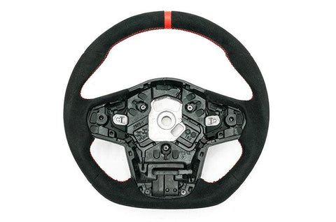 OLM Alcantara Pro Steering Wheel Black w/ Red Stripe - Toyota Supra 2020+ - GUMOTORSPORT