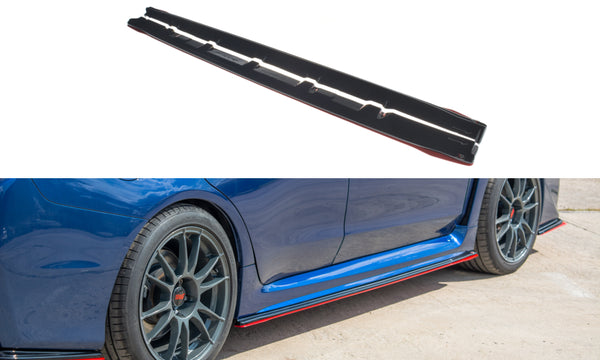 Maxton Design Gloss Black Redline Side Skirts - 2015+ WRX / STI - GUMOTORSPORT